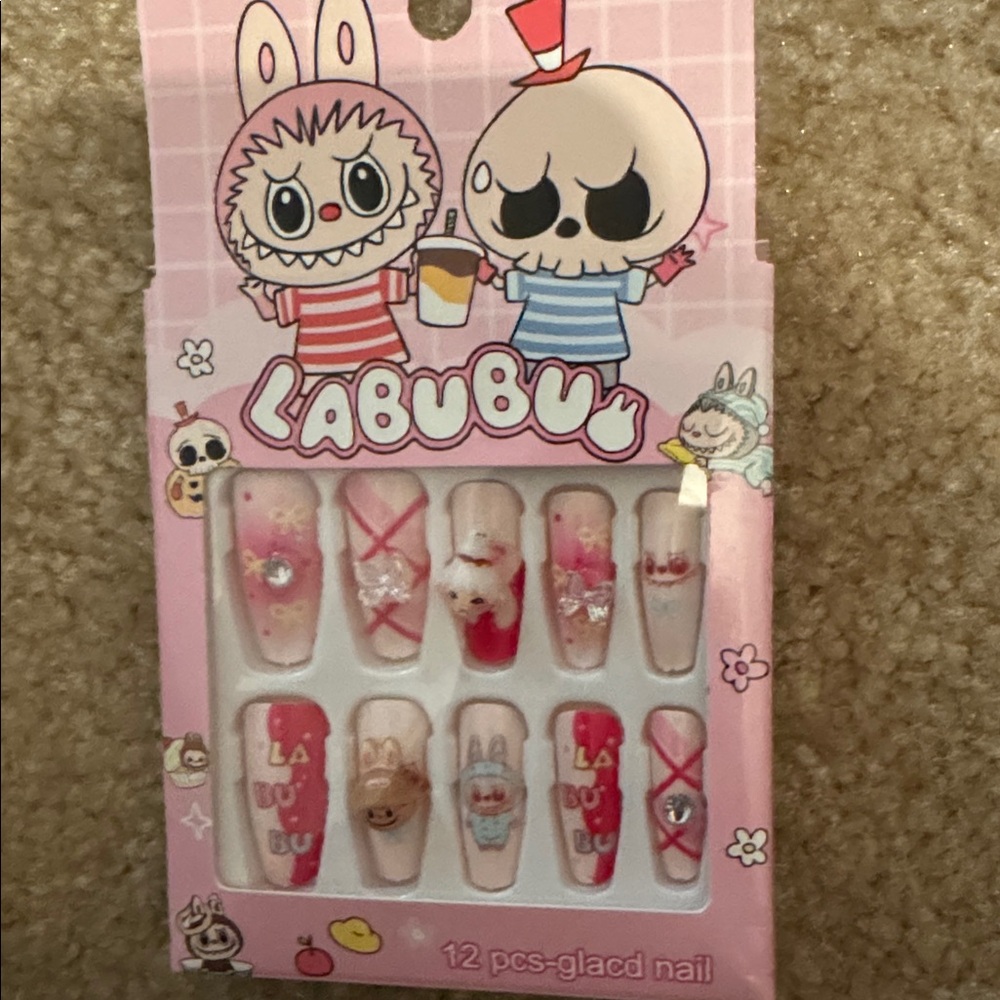 LABUBU Pastel Press-On Nails Set, NEW